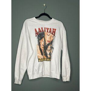 Aaliyah White Crewneck Pullover Sweater Women's Small / Medium